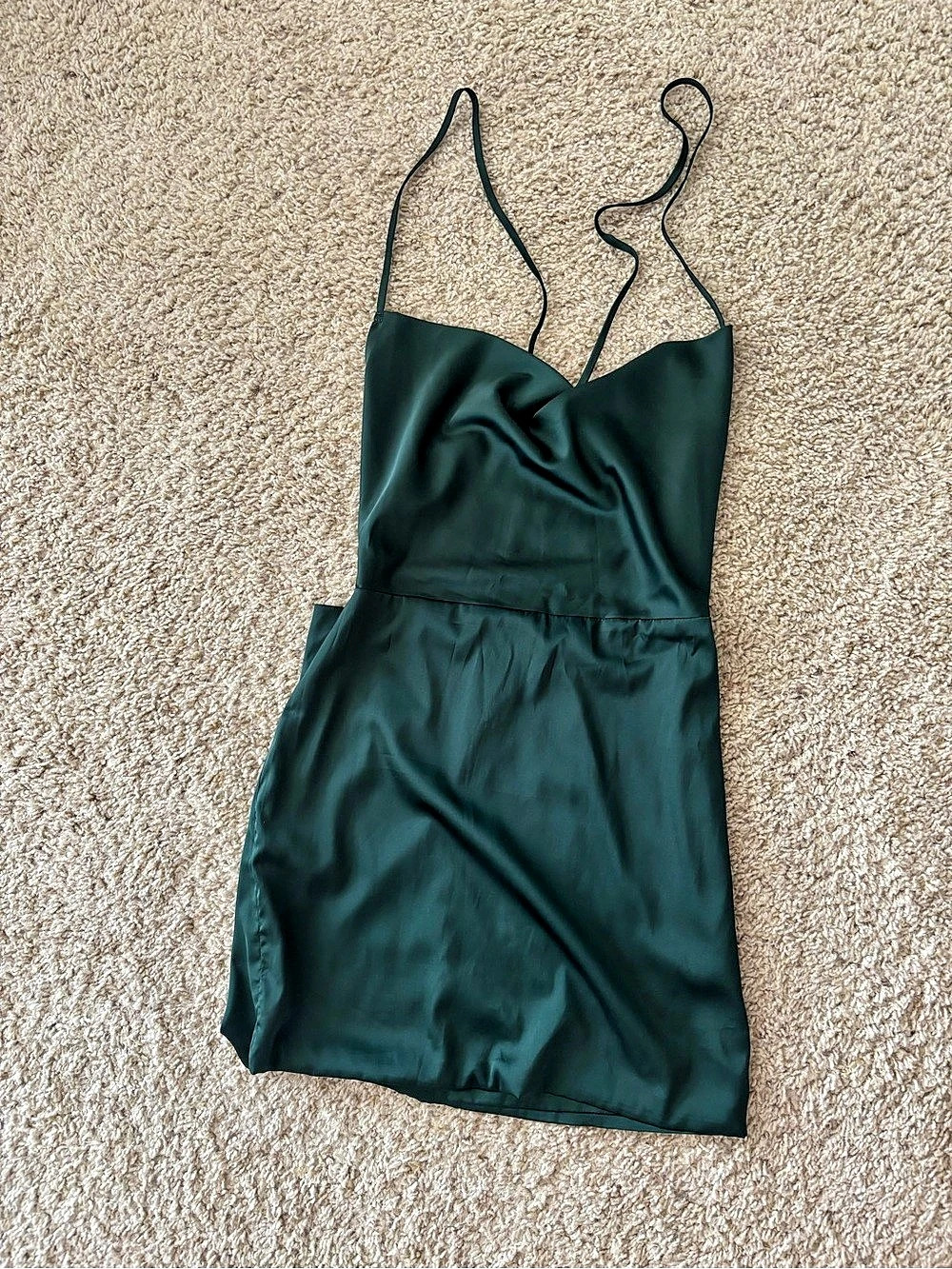 Fashion Nova Satin Mini Dress in Green Size Medium